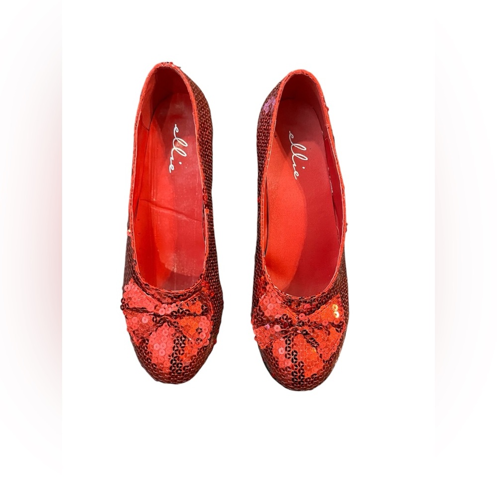 Perfect Dorothy Shoes - Ellie 203-JUDY Red Size 7 Women’s Sequined 2” Heel